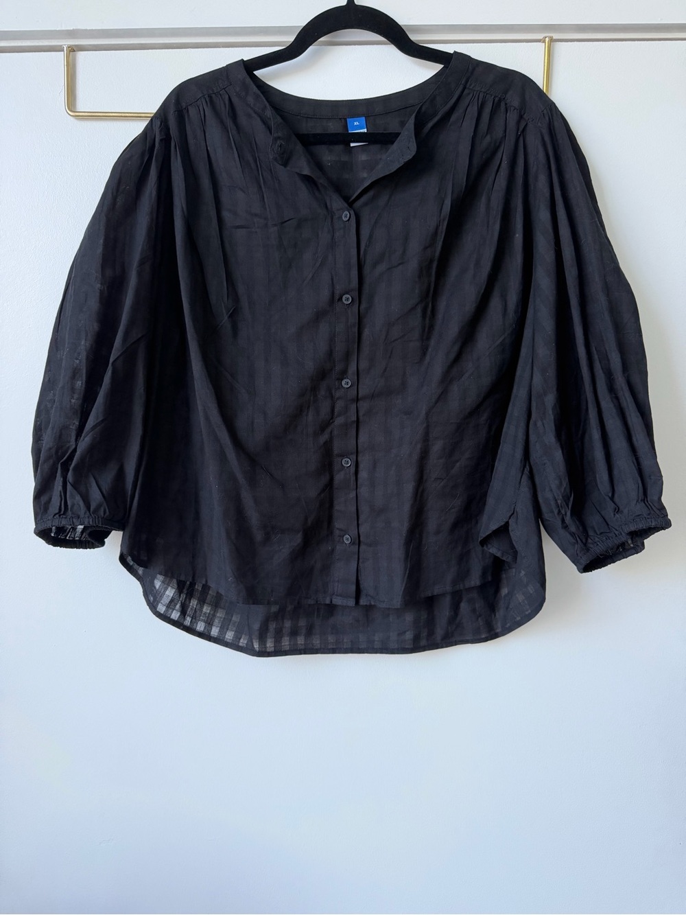 Old Navy Black Button-Front Relaxed Women's Blouse